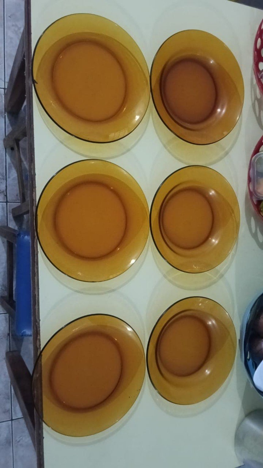 Conjunto Duralex âmbar usado