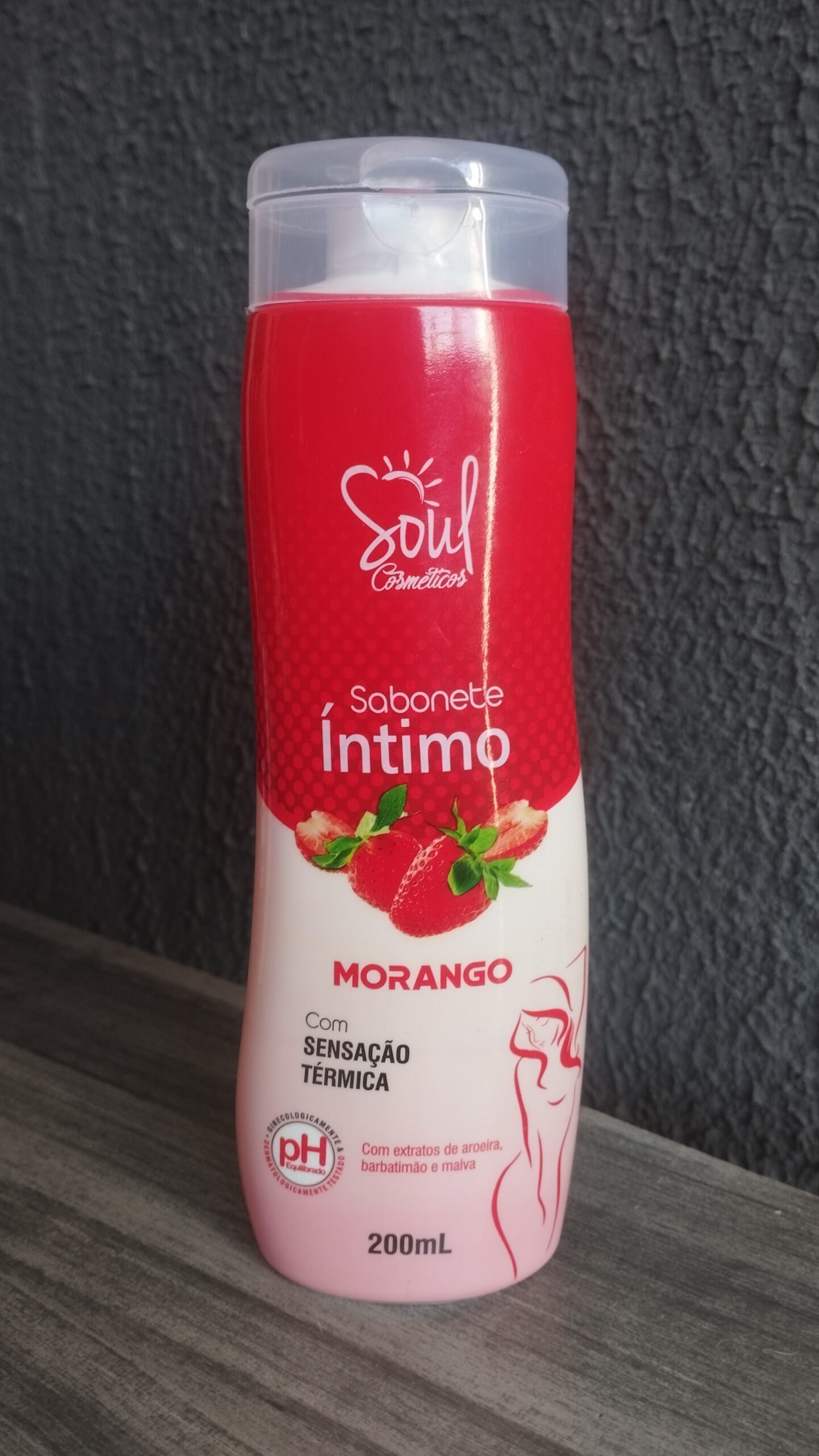 Sabonete Íntimo Morango Soul Cosméticos 200ml Higiene Íntima